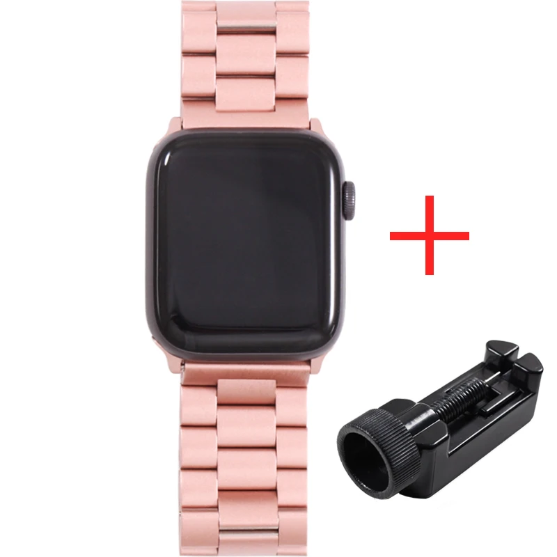 Ремешок для наручных часов Apple Watch, для детей 4, 5, 42 мм, 38 мм, версия 1/2/3 11 цветов металлический Нержавеющая сталь Ремешок Браслет ремешок для наручных часов iWatch серии 4 44 мм 40 мм - Цвет ремешка: 2FS with tools