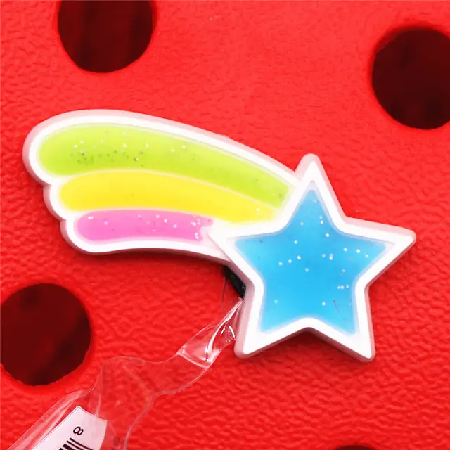 Single Sale Original Shoe Decoration Cute Cactus Clover Meteor Durian PVC Shoe Charms Accessories for Croc Buckle Jibz Kids Gift U176-5