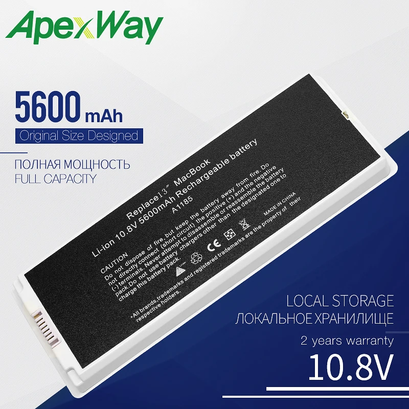 Apexway 5600 мАч Белый Новый аккумулятор для ноутбука Apple MacBook 13 &quotA1185 A1181 MA561 MA561FE/A MA561G/A