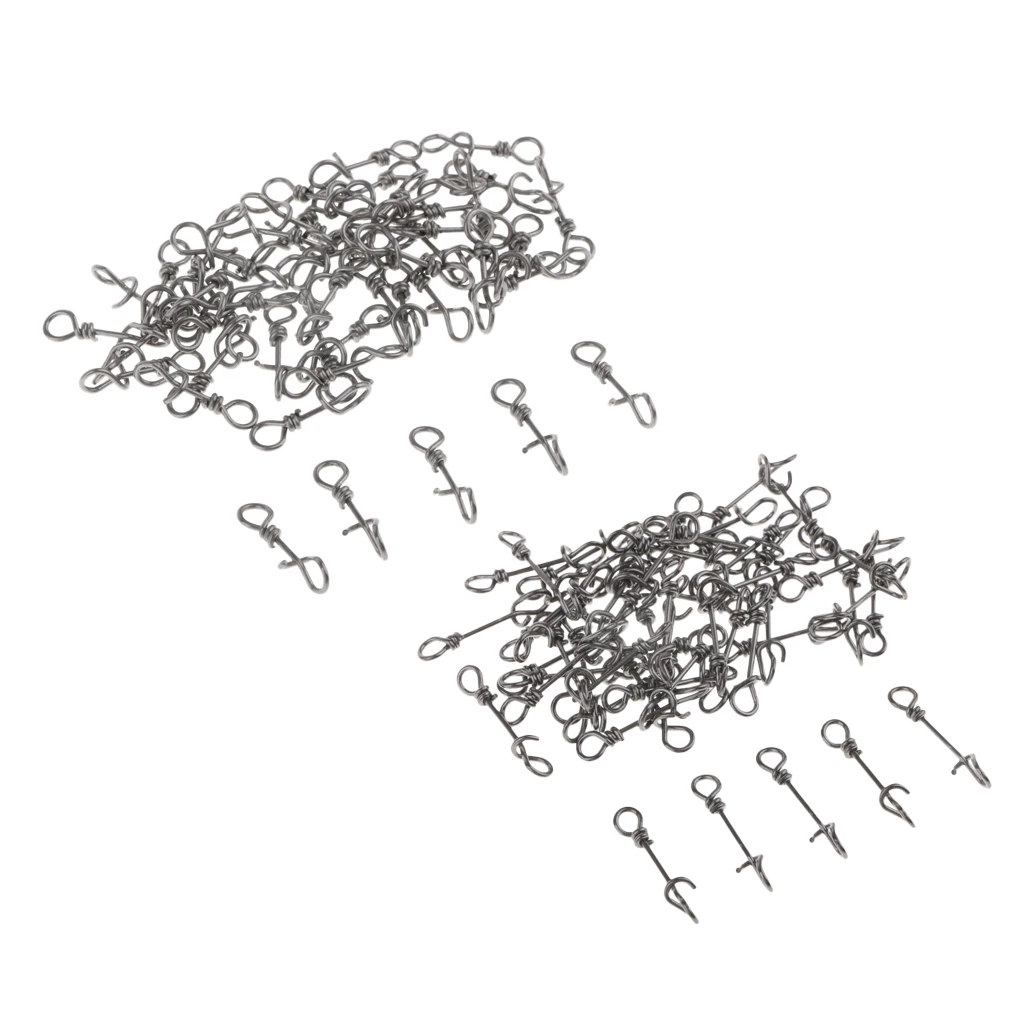 100pcs High Strength Fishing Connector Snaps Stainless Steel Fastach Clips Fishing Accessories
