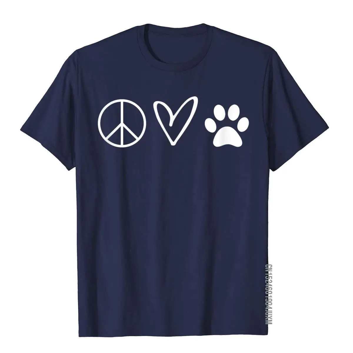 Funny Peace Sign Heart Paw Print T-shirts. Sarcastic Joke__97A3110navy
