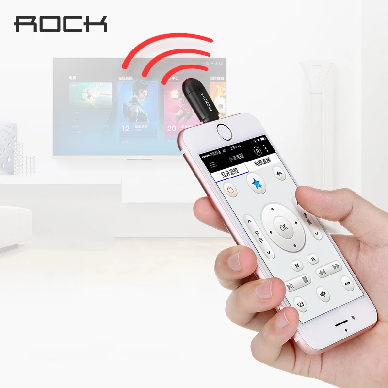 

ROCK Updated IR Remote Control for iPhone Xs Max XR Xs X 8 7 Universal Smart TV Controller Lighting Adapter for Air Conditioning