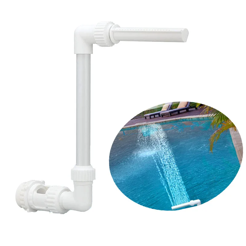 Swimming Pool Waterfall Fountain Kit Sprinklers PVC Feature Water Spay Pools Water Fun Accessories 1.5 Inch Pool Interfaces
