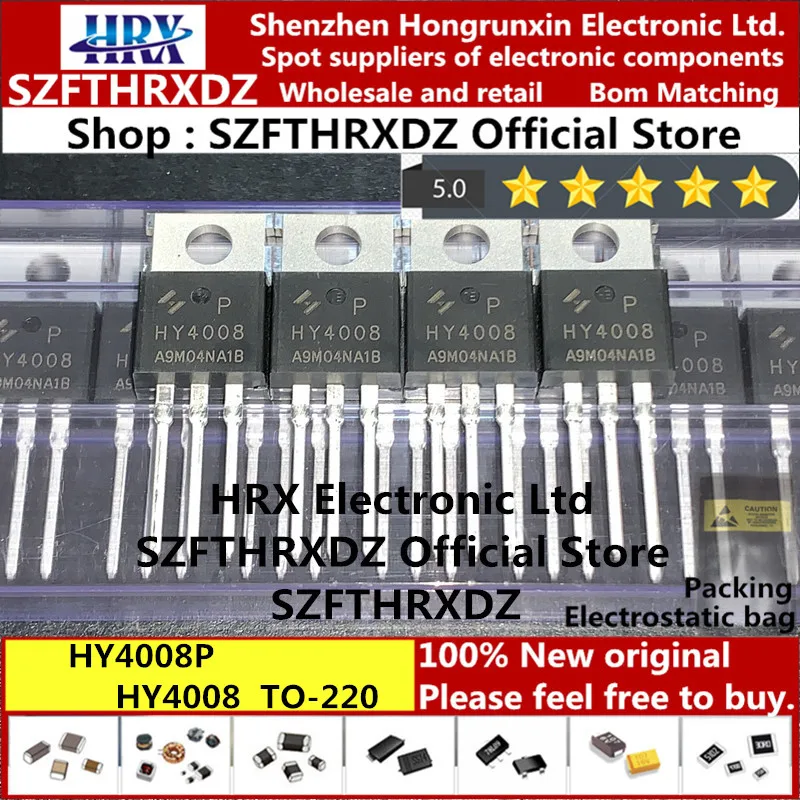 100% Новый оригинальный HY4008P TO 220FB 3L HY4008 TO 220 MOSFET 80V 200A TO220 50 шт/труба (10 шт)|Индукторы| | АлиЭкспресс