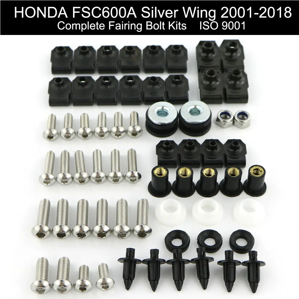 

For HONDA FSC600A Silver Wing 2001-2018 Complete Cowling Full Fairing Bolts Kit Nuts Clips Covering Bolts Stainless Steel