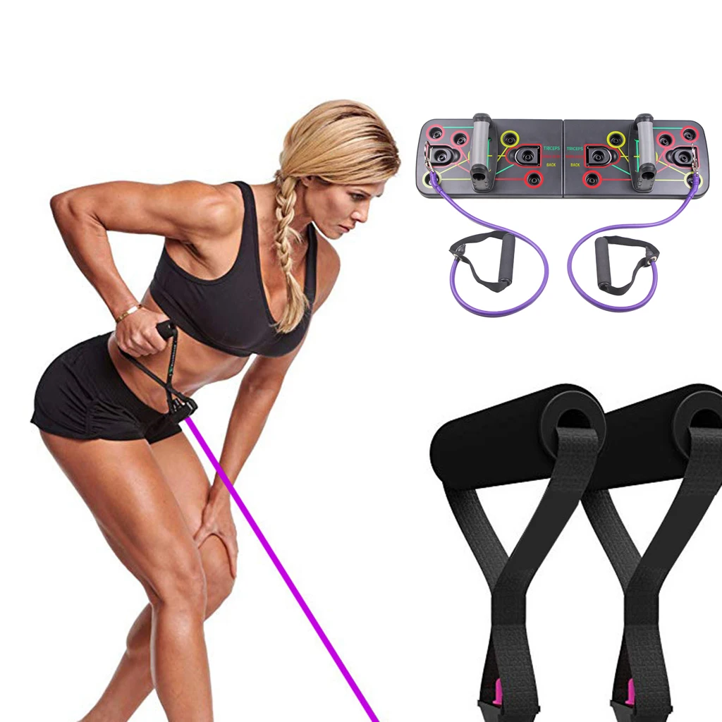9 in 1 Fitness Push Up Rack Boards Push up Stands Body Muscle Trainer with Pull Rope Home Gym Workout Tool Fitness Equipment