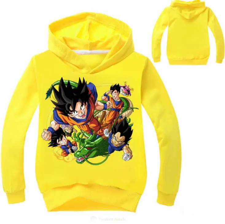 Горячая худи Dragon Ball Одежда для мальчиков Dragon Ball Z Вегета ГОКу длинные толстовки с длинными рукавами худи для мальчиков Одежда для детей Верхняя одежда с капюшоном