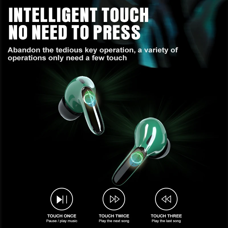 headphones wireless noise canceling bluetooth earbuds earphone with microphone sport headset with charging box for mobile phone