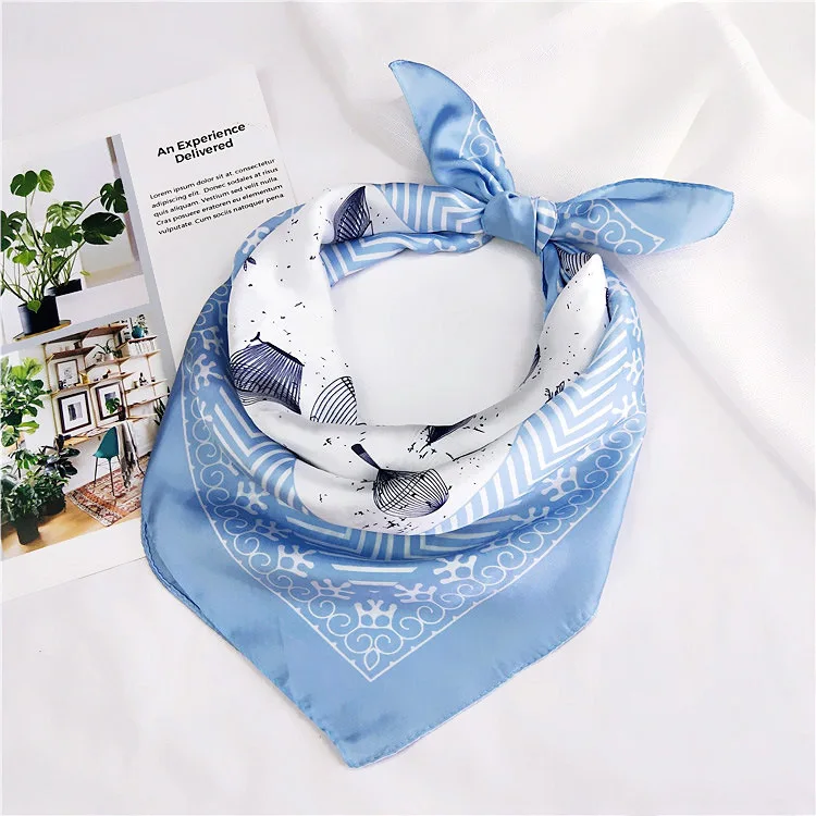 

Small Soft Hair Tie Band Decorative Multifunctional Head Scarf Square Scarf Fake Silk Scarves Bag Shawls Wraps Headband Bandana
