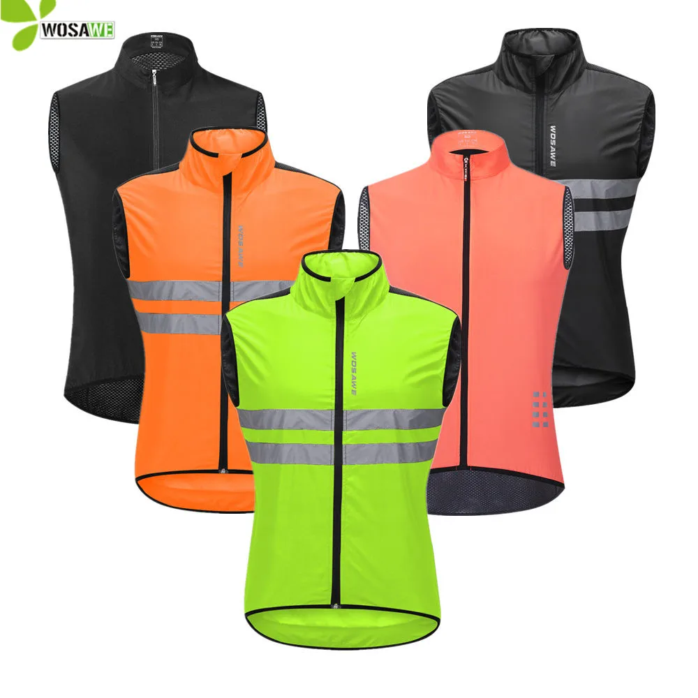 WOSAWE тонкие велосипедные куртки дождеотталкивающий светоотражающий жилет без