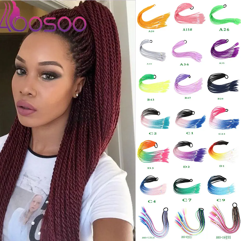 

AOOSOO 24 Inch Cute Synthetic Woven Wig Rubber Band Hair Accessories Color Extension Ponytail