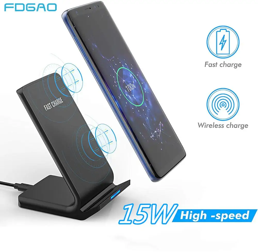 Беспроводное зарядное устройство FDGAO 15 Вт QI для Samsung S10 S9 S8 Note 10 9 8 USB C QC 3 0 подставка