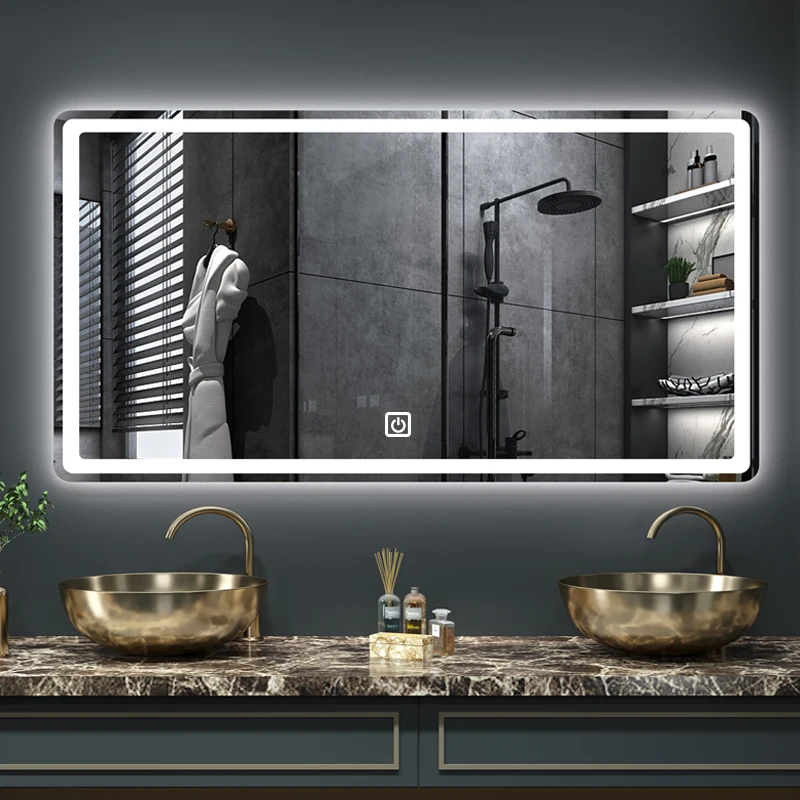 Многофункциональное зеркало для ванной, 50x70 см, 3 дюйма, с сенсорным переключателем яркости