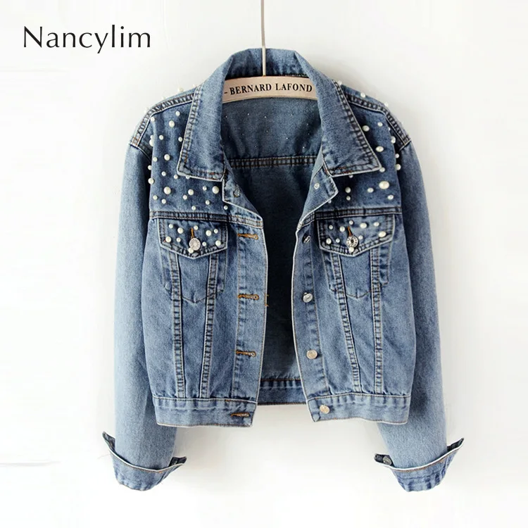 plus size studded denim jacket