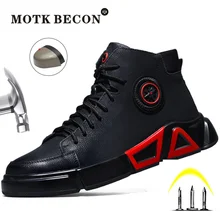 MOTK BECON качество, водонепроницаемая Рабочая защитная обувь для мужчин, неубиваемые уличные ботильоны, прокалывающиеся кроссовки L114