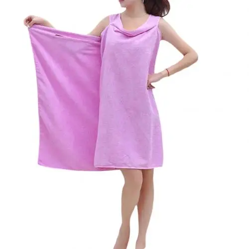New Unisex Mircrofiber Solid Color Bathroom Shower Bath Beach Towel Bathrobe - Цвет: Фиолетовый