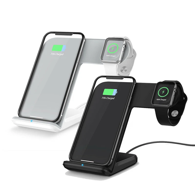 

Qi Wireless Charger Phone Watch Fast charging mobile holder For Apple Watch 3 2 1 For iphone XS MAX XR X 8 Plus Samsung S9 S8 S7