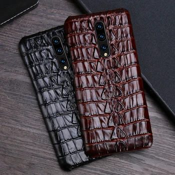 

Genuine Leather Phone Case For Oneplus 8 Pro 7 Pro 7T Pro 6 6T 5 5T 3 3T Case Crocodile Tail Texture Back Cover Cowhide Funda