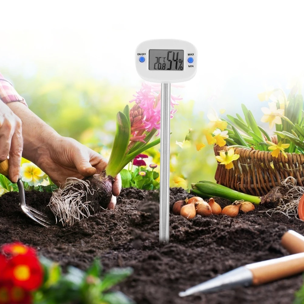 Lawn Plant Pot Soil Thermometer Hygrometer with Probe Temperature Humidity  Moisture-Meter Ground Compost Garden Supplies