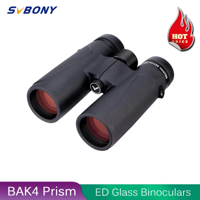 Telescope ED Binoculars 8X32/10x42 BAK4 Prism Phase Correction Coated High Power Hunting Binocular High Definition SV202