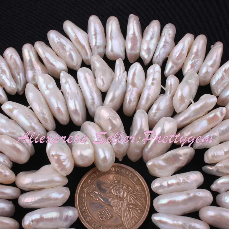 10x14-12x20mm Freeform белый пресноводный жемчуг Натуральный камень бусины для DIY Цепочки и ожерелья серьги ювелирных изделий 14,5 "Бесплатная доставка