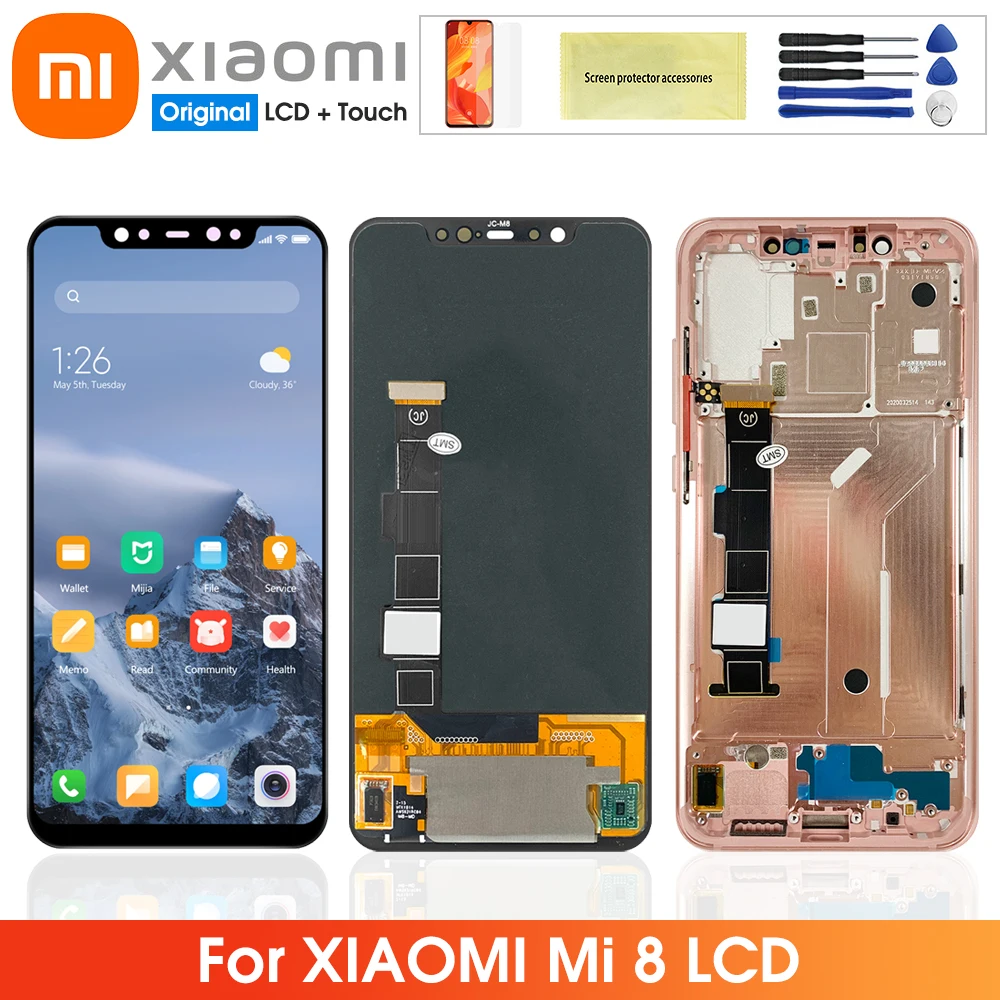 6 21 ''Оригинальный ЖК-экран для Xiaomi Mi 8 ЖК-дисплей сенсорный экран дигитайзер в