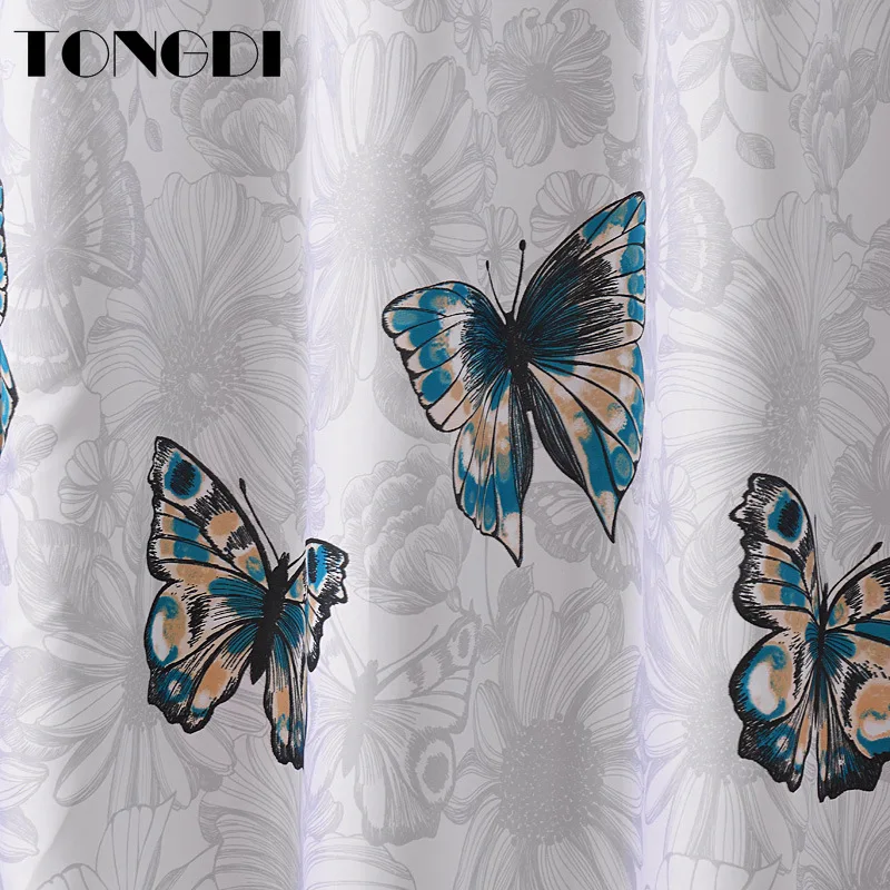 TONGDI занавеска для душа с бабочками водонепроницаемая быстросохнущая С