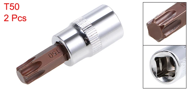 Uxcell 2 шт. Бит гнездо Torx T10/15/20/25/30/40/45/50/55/60 S2 сталь 48 мм длина для DIY ручной работы Автомобильный ремонт латунь