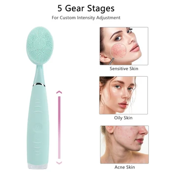 

Handheld Electric Facial Cleansing Face Washing Brush Ultrasonic Vibration Skin Blackhead Remover Pore Cleaner Face Massage Tool