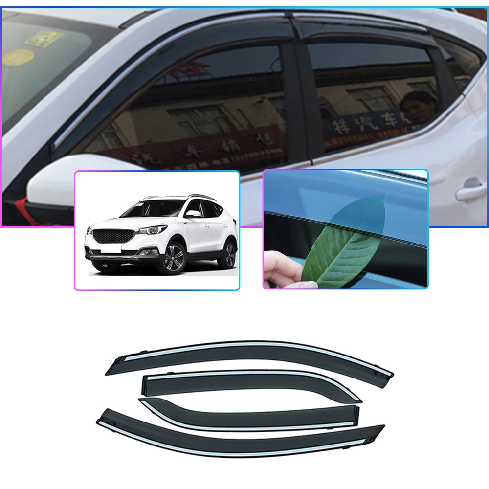 For MG ZS 2017 2018 Smoke car window visors sun Rain Guard Wind Sunny visor Deflectors Accessories 4PCS | Автомобили и мотоциклы