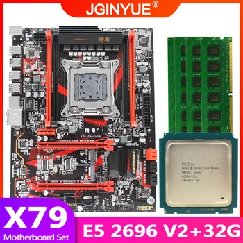 

JGINYUE X79 motherboard LGA 2011 set kit with Xeon E5 2696 V2 processor and DDR3 32GB(4*8GB) REG ECC memory X79 GAMING8
