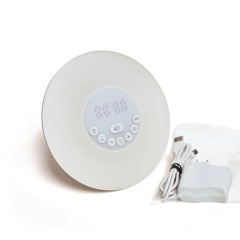 US Plug GH будильник Sunrise/Sunset моделирование светящиеся цифровые часы с Радио 7 цветов световая лампа сенсорное управление Повтор Настольные часы - Цвет: US Plug