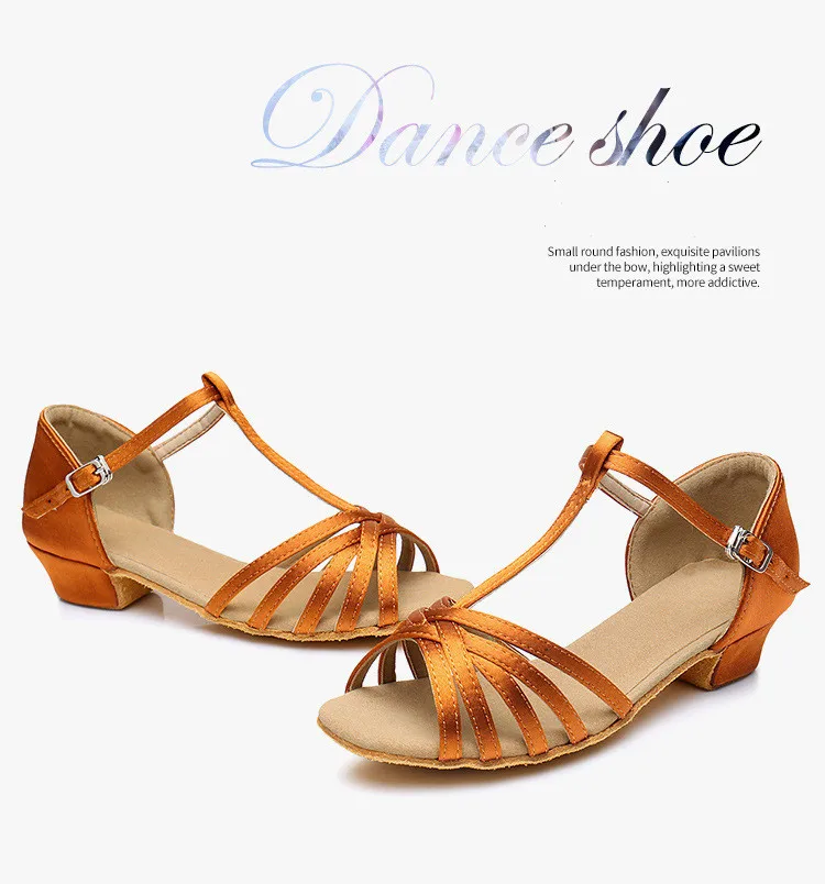 Children/Women Professional Latin Dance Shoes Woman/Kids Tango Salsa ballroom Dancing Shoes Ladies Square Low Heel Sandals 24-41