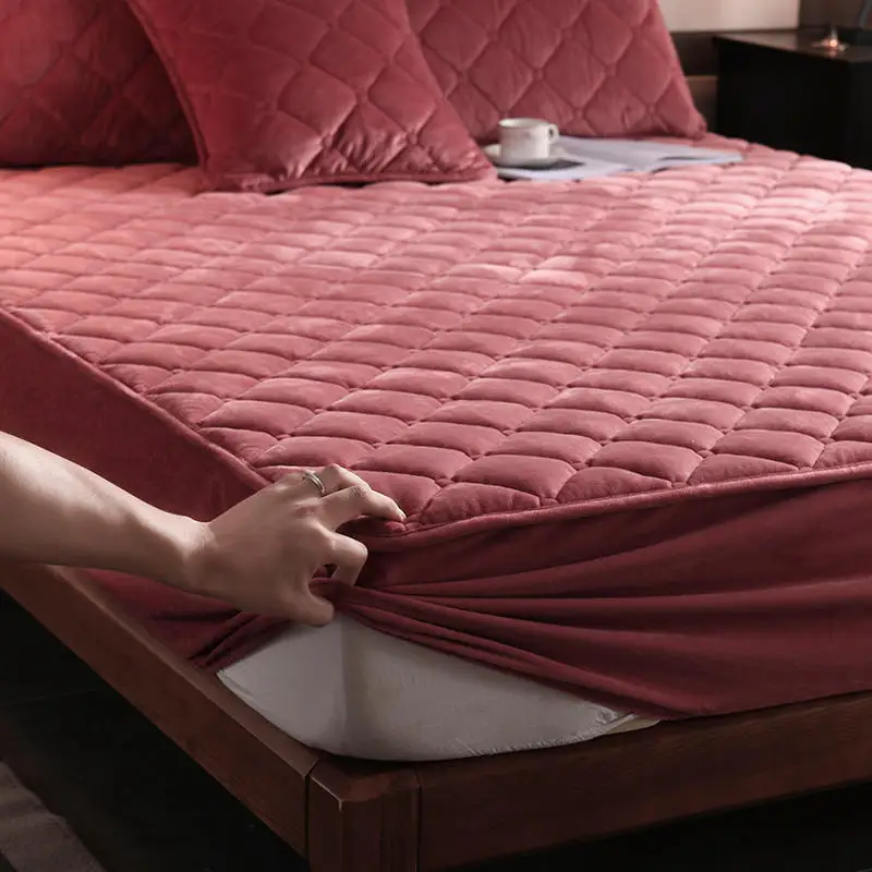 Tanio Crystal Fleece zagęścić pikowane łóżko prześcieradło antybakteryjne