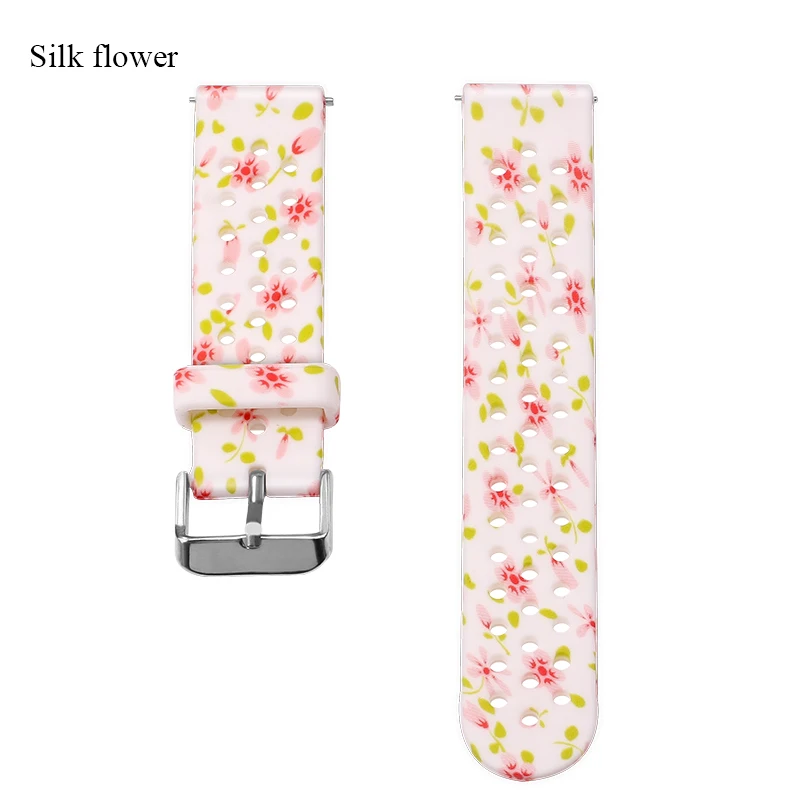BOORUI для xiaomi Amazfit ремешок bip 20 мм силиконовый спортивный amazfit bip ремешок для часов дышащие аксессуары bip amazfit ремешок - Цвет: Silk flowers