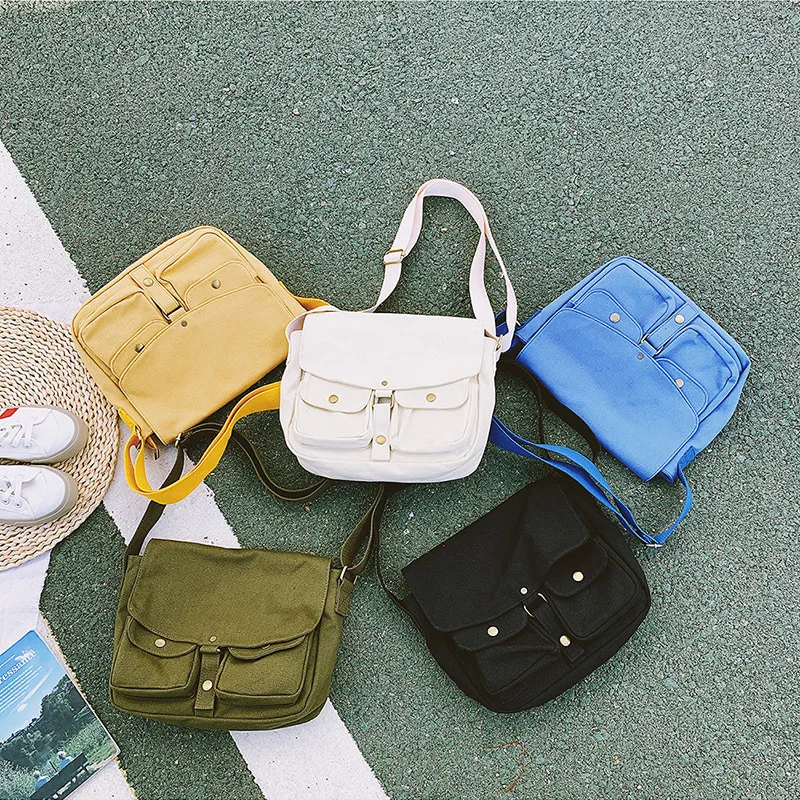 

Solid Color Shoulder Bag Literature And Art Canvas Bag MORI Series Big Bag Versatile Shoulder Bag Large Capacity WOMEN'S Bag GIR