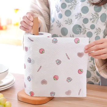 

Disposable Kitchen Tissue Water-absorbing Oil-absorbing Paper Towel Wet Dry Use Printed for Home C44