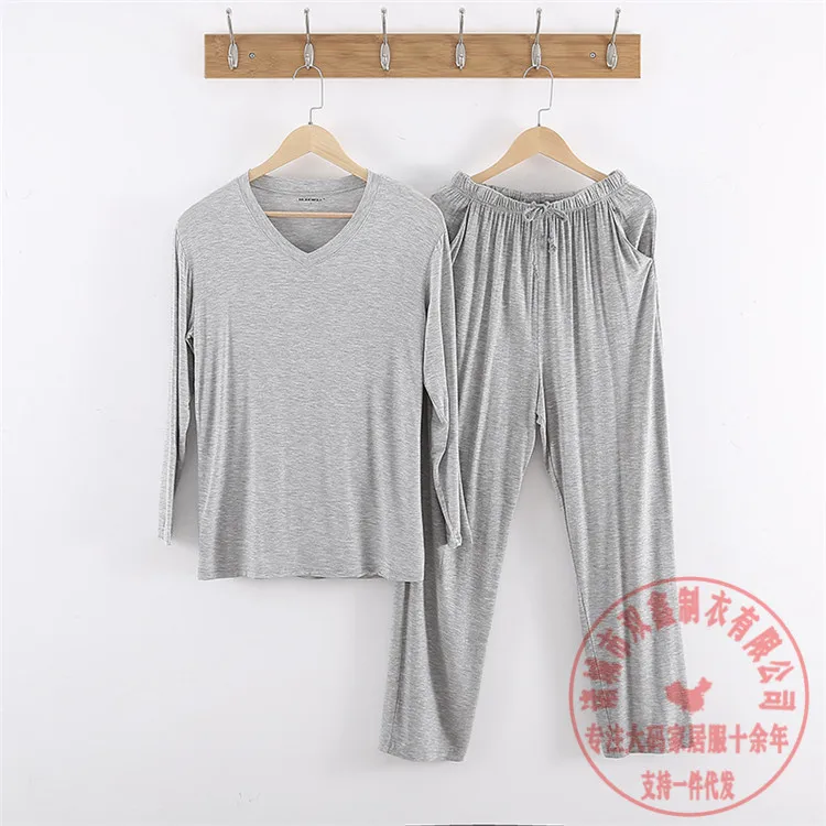 Oversized 7XL 8XL Fall Winter Men's Sleepwear 2 Piece Set Long Sleeved Home Clothes For Men Loose Casual Pajamas Plus Size 150Kg mens silk pajamas