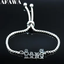 Семейный Браслет из нержавеющей стали для папы, мамы, сына и дочери, женский серебряный браслет-цепочка, ювелирные изделия, pulseira feminina B18596