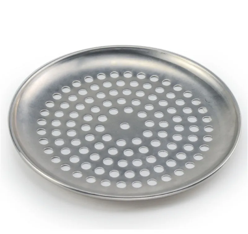 Pizza Bakeware Aluminum Pans With Holes Non-Stick Round Pizza Baking Tray Plate Bakery Pizza Tools Oven Outdoor Mesh Metal Net Pizza Oven