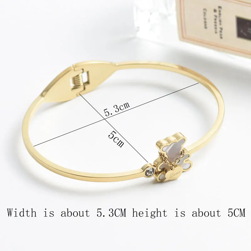 Simple Bear Bracelet For Women stainless steel Bracelets Fashion Jewelry Accessory
