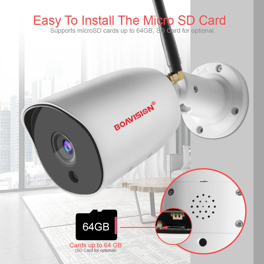 1080P 5MP IP Камера WI-FI Беспроводной открытый металлический Водонепроницаемый Пуля безопасности Камера ONVIF 2-полосная аудио Ночное видение 20 м для Iphone и Ipad