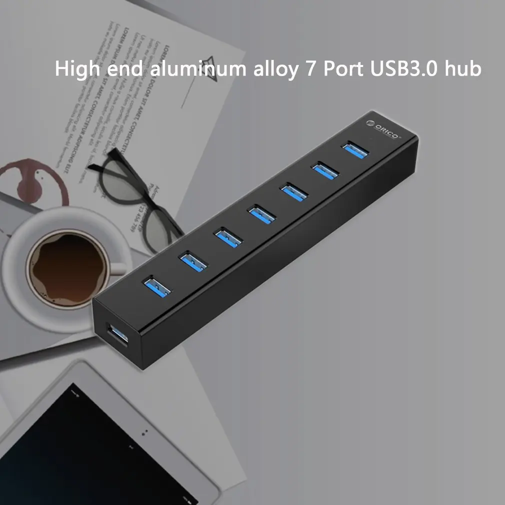 Алюминиевый круглый 7 портов USB3.0 концентратор для MAC notebook идеально серебристый