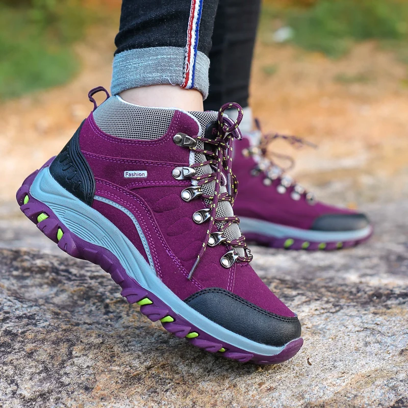 Professional Outdoor Couple Hiking Shoes Woman Trekking Sneakers Waterproof Non Slip Hiking Boots Women Mountain Climbing Shoes