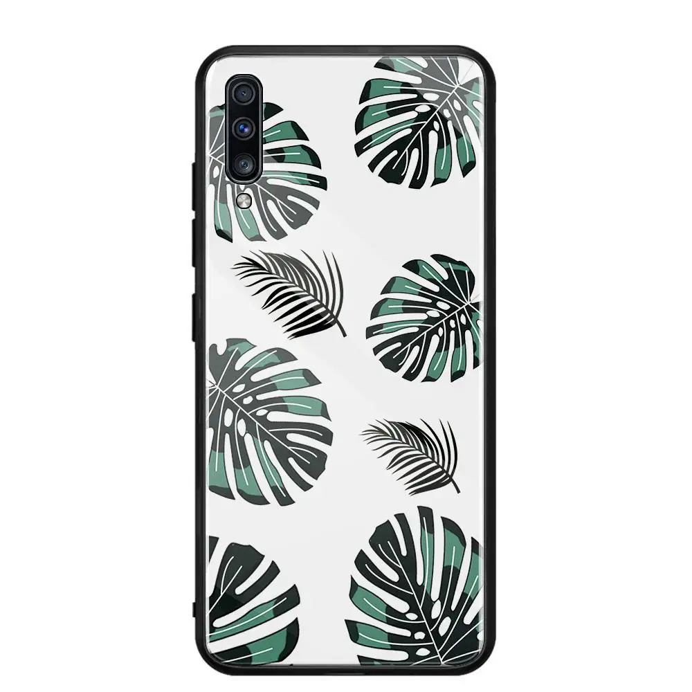 Закаленное Стекло чехол для samsung Galaxy A70 A50 A30 A20 A10 S10Plus S9 S8 Note10 Note9 Note8 A750 чехол противоударный мягкий край крышки - Цвет: 11