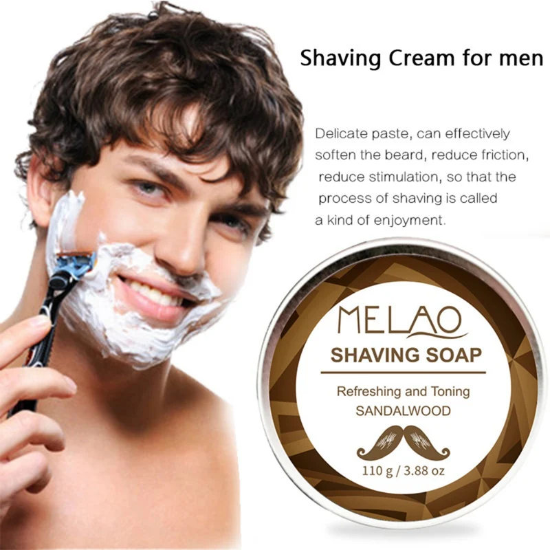 Men Shaving Soap Cream Barber Lasting Lather For Shave Beard Straight Face Bamboo Soap