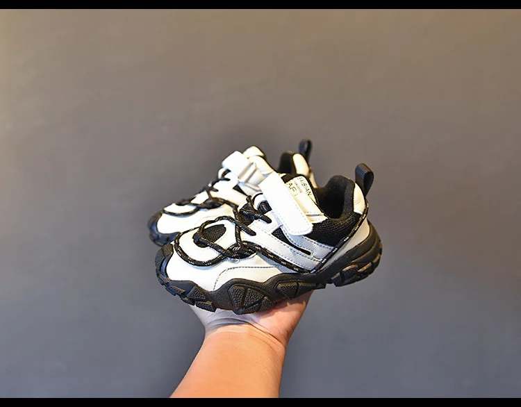 Autumn Kids Sport Sneakers Baby Girls Casual Sneakers Children Brand Black Shoes Boys Genuine Leather Chunky Sneakers Trainers