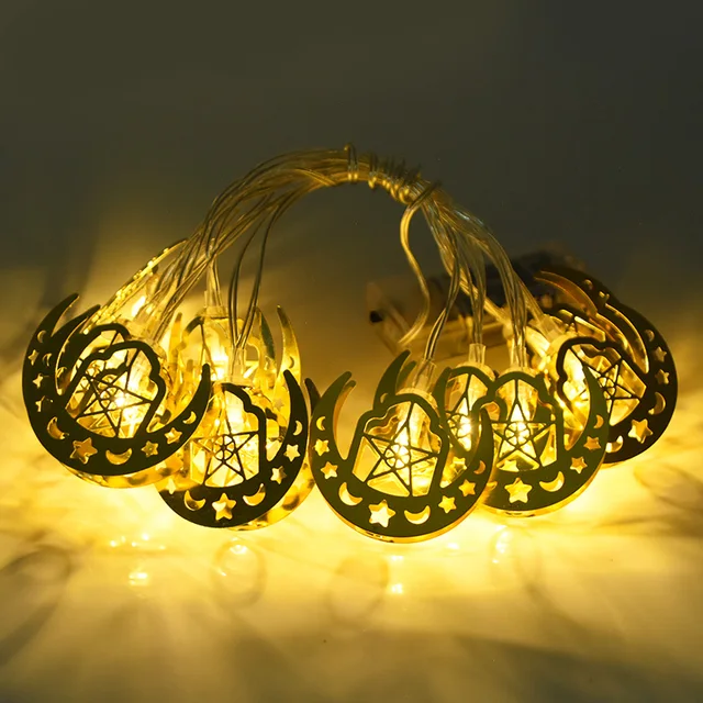 Ramadan Guirlande Lumineuse LED Lune Étoile Forme Batterie Lampe 2M Eid  Mubarak Fée Lumières Islam Musulman Événement Fête Fournitures Du 6,14 €