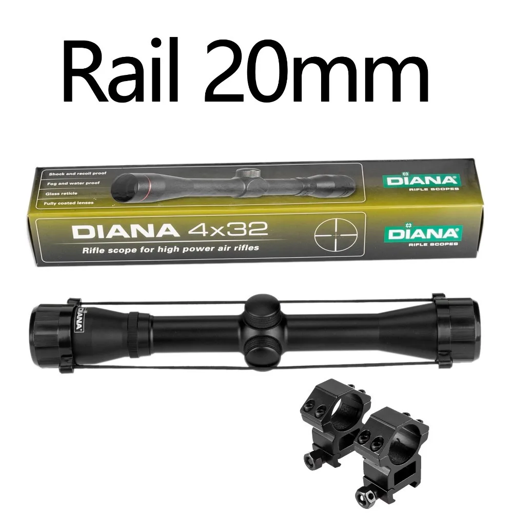 

4x32 Tactical Riflescope One Tube Glass Double Crosshair Reticle Hunting Scopes Lunette Tactique Rifle Scope Airsoft Rifle