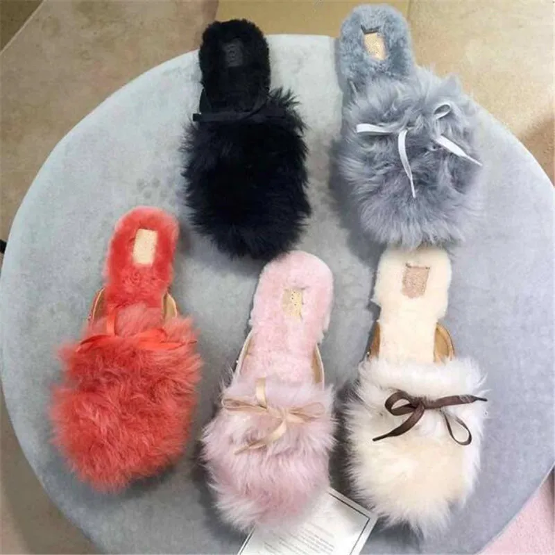 Warm Winter Flats Lace Up Loafers Warm Fur Flats Sheep Wool Shoes Round Toe Women Shoes Comfort Casual Single Female Shoes